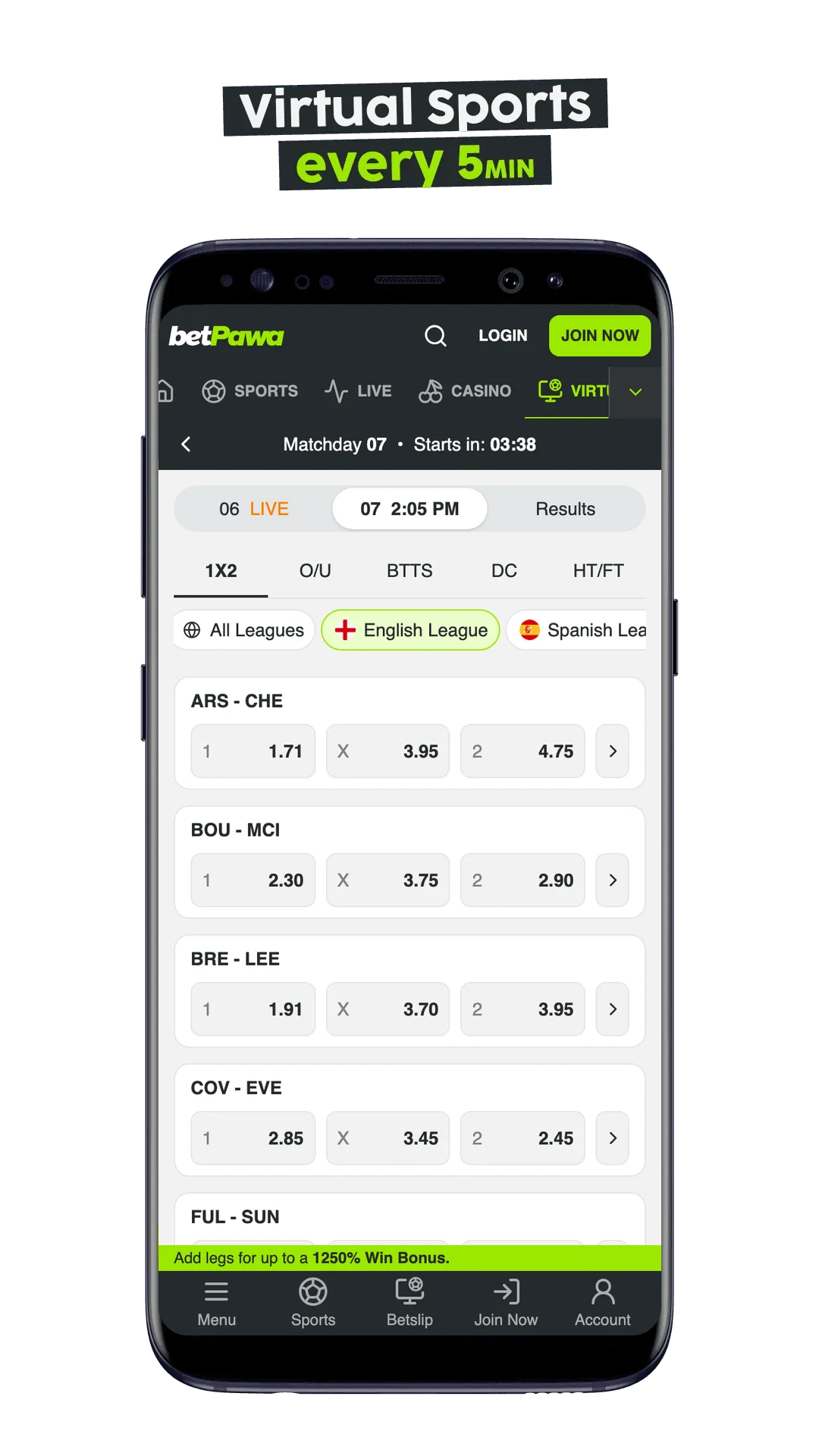 betPawa mobile app screenshot